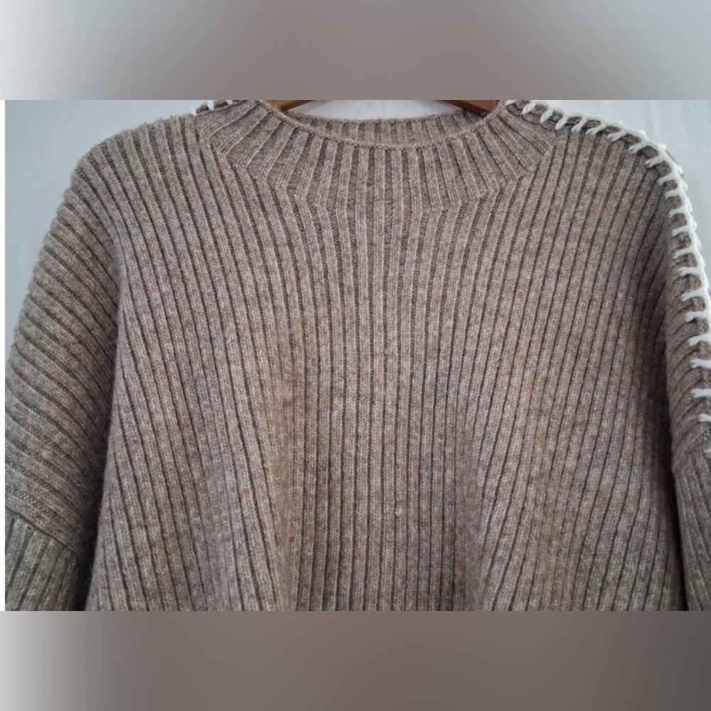 NWT Halogen Ribbed Knit Sweater XL in Taupe - Picture 6 of 11